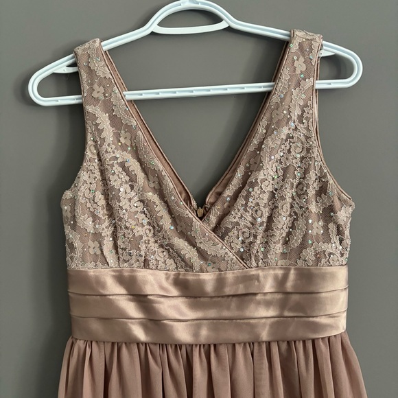 R&M Richards Size 6 Tan Sparkly Prom Dress - Picture 4 of 15